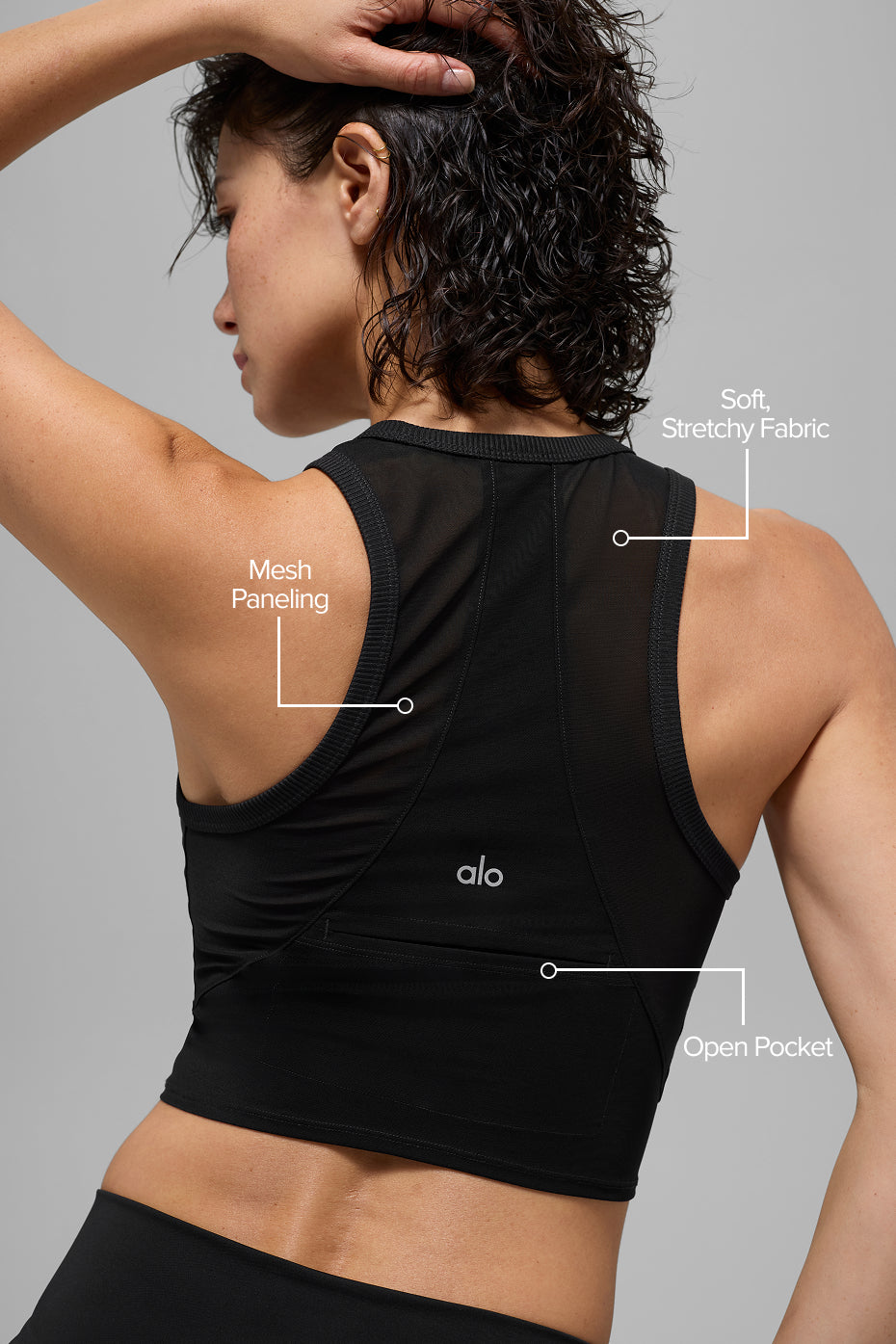 Mesh Front Runner Tank - Black image 2
