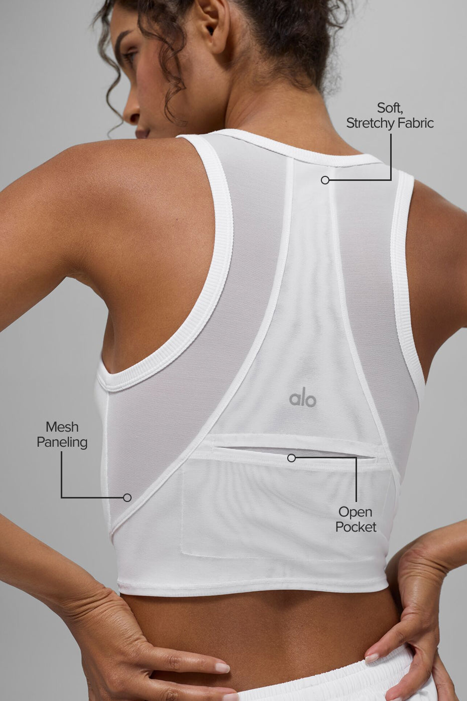 Mesh Front Runner Tank - White image 2