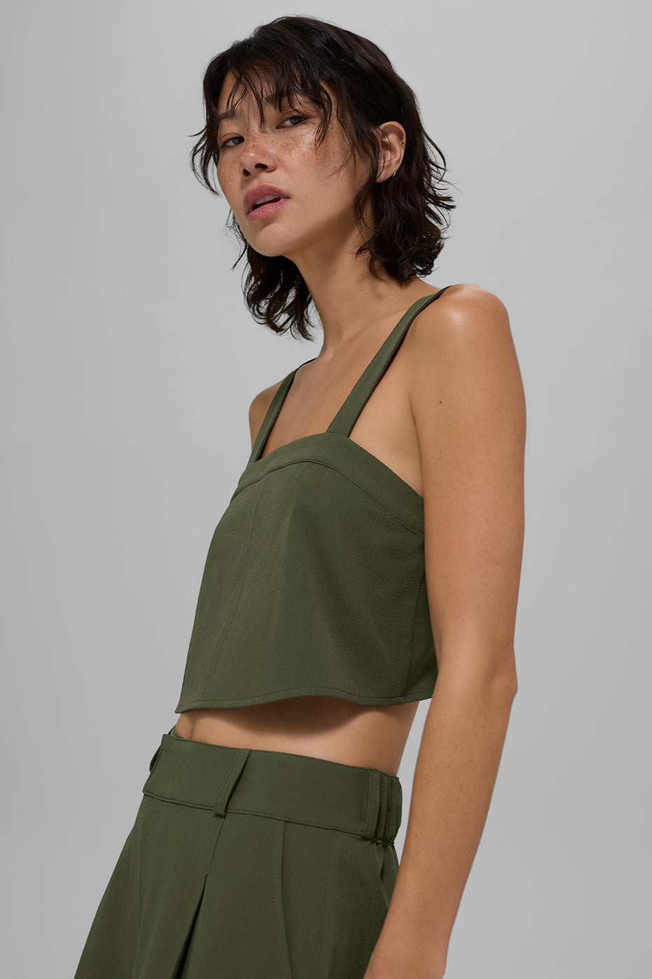Cropped Dreamscape Tank - Green Olive image 6