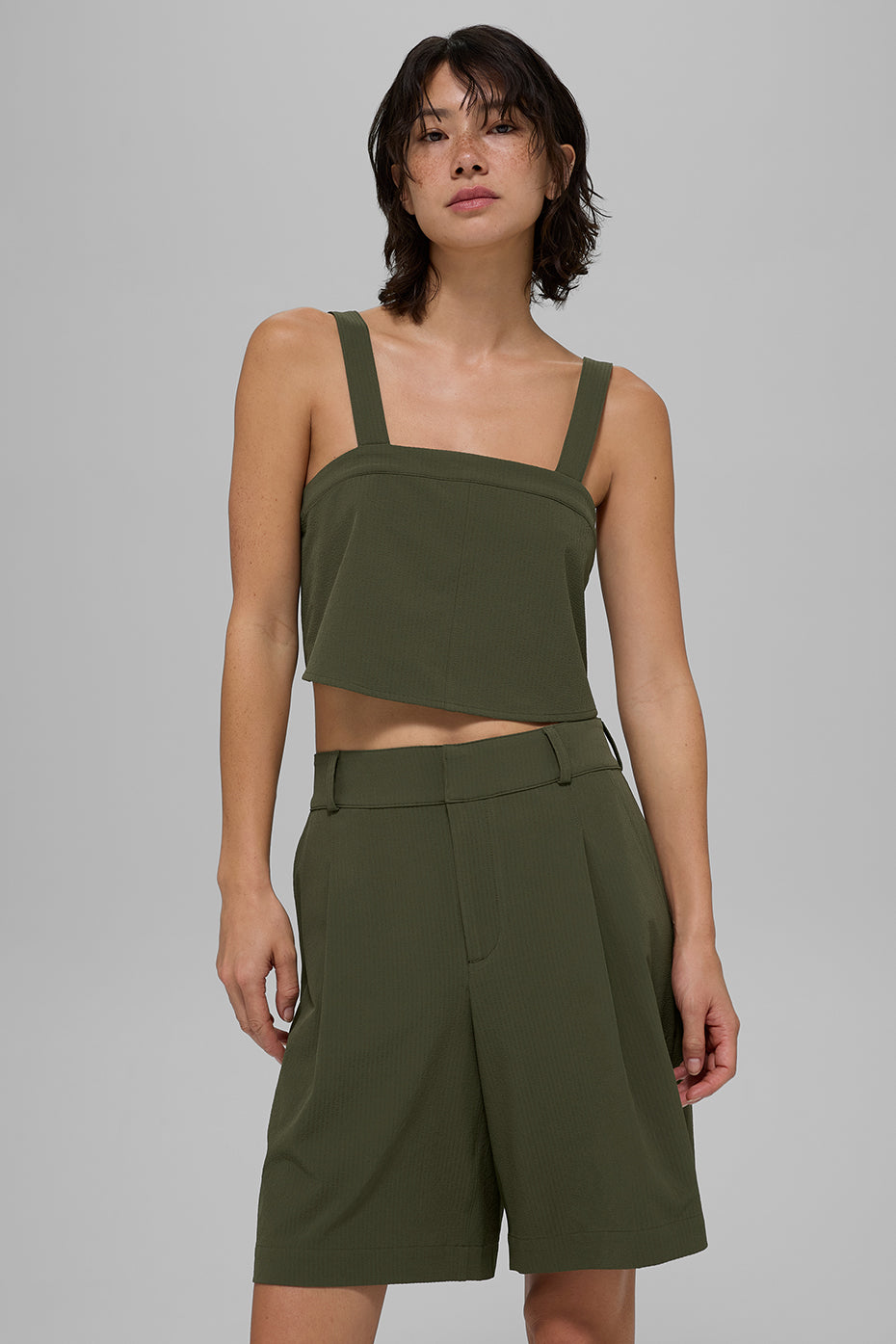Cropped Dreamscape Tank - Green Olive image 1