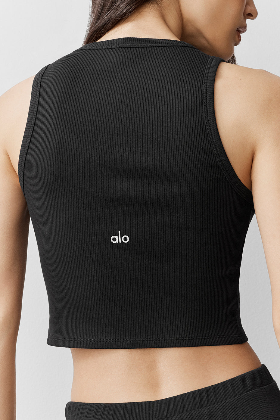 Ribbed Modal Henley Tank - Black image 3