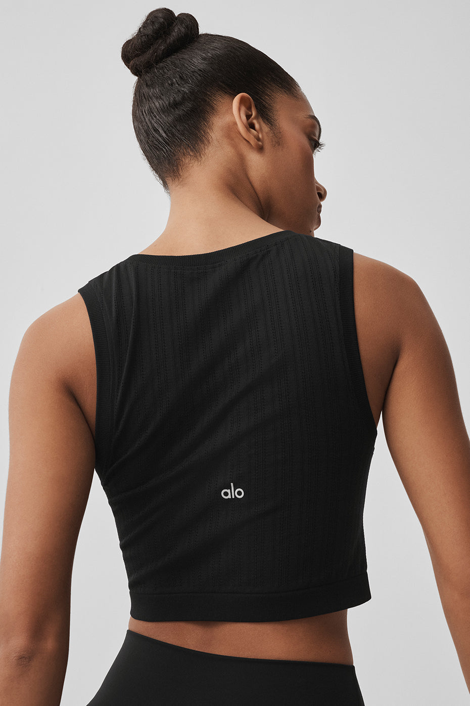 Seamless Pointelle Tank - Black image 4