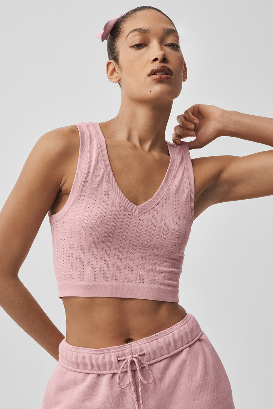 Seamless Pointelle Tank - Vintage Pink image 3
