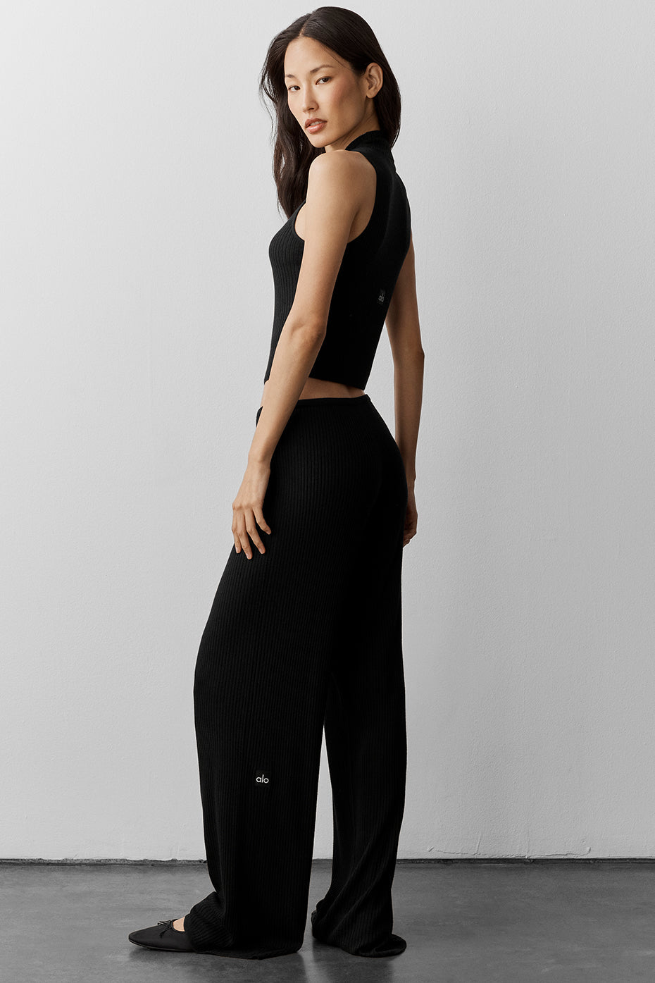 Sweater Knit Unwind Sleeveless Top - Black image 4