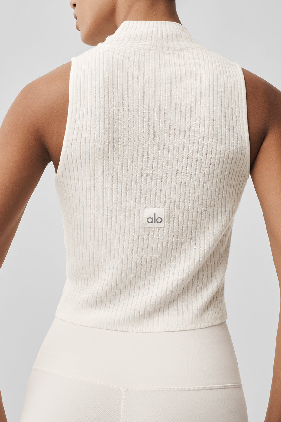 Sweater Knit Unwind Sleeveless Top - Ivory image 3