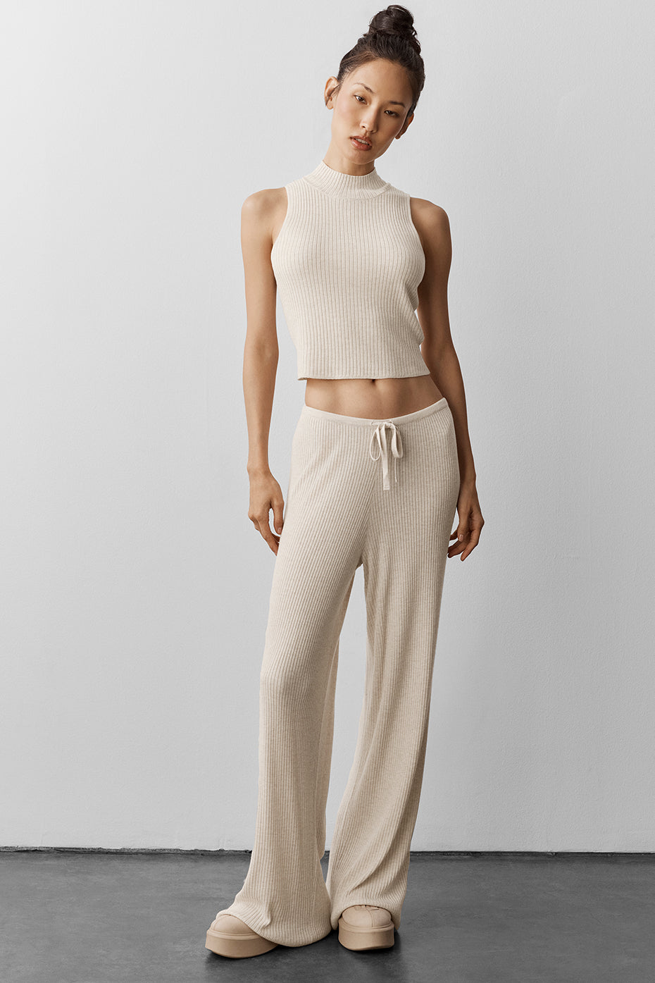 Sweater Knit Unwind Sleeveless Top - Oatmeal Heather image 4