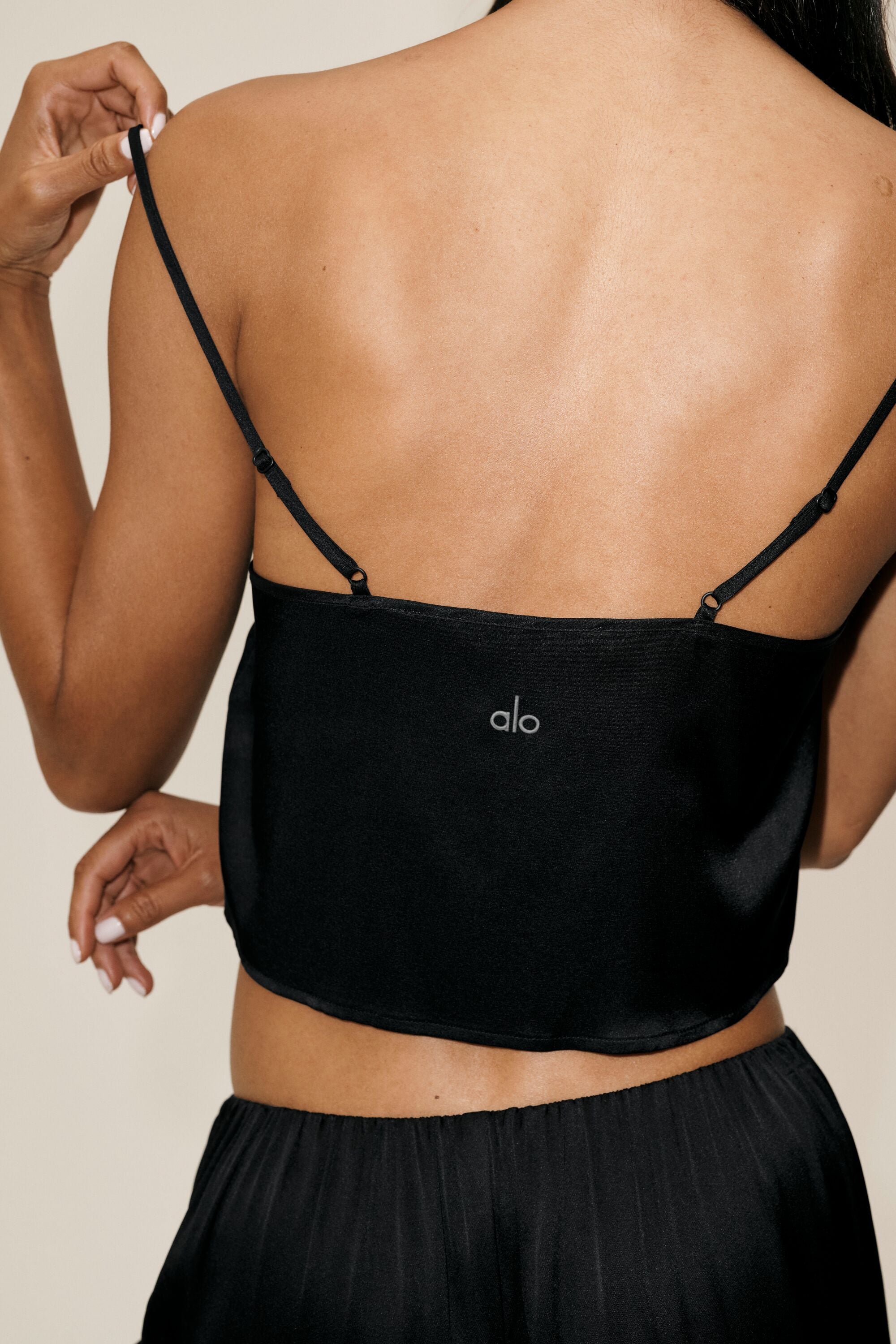 Silk Blend Radiance Tank - Black image 2