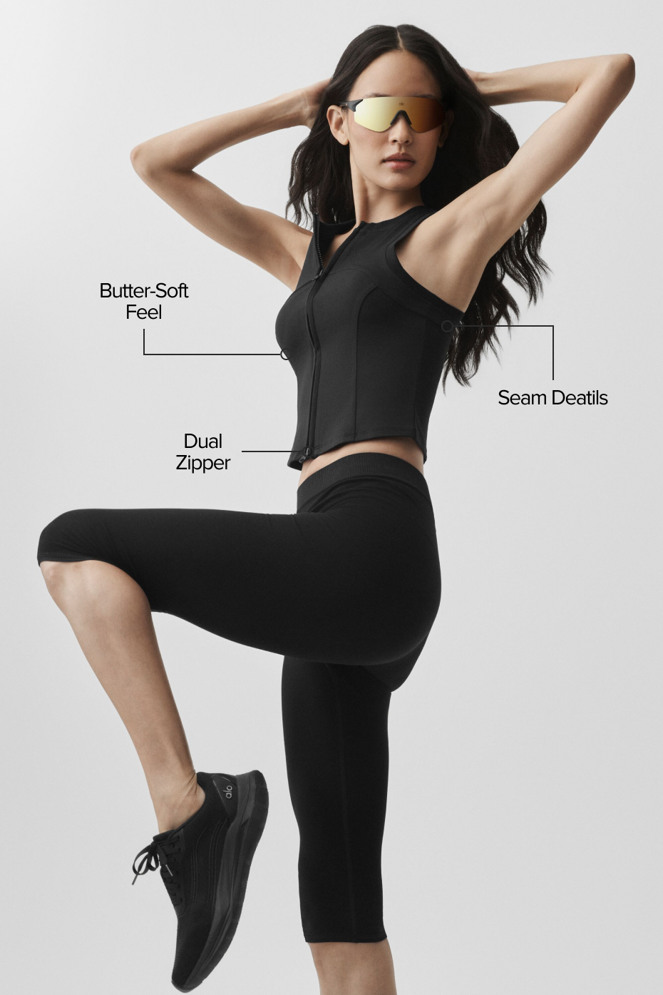 Alosoft Level Up Full Zip Tank - Black image 2