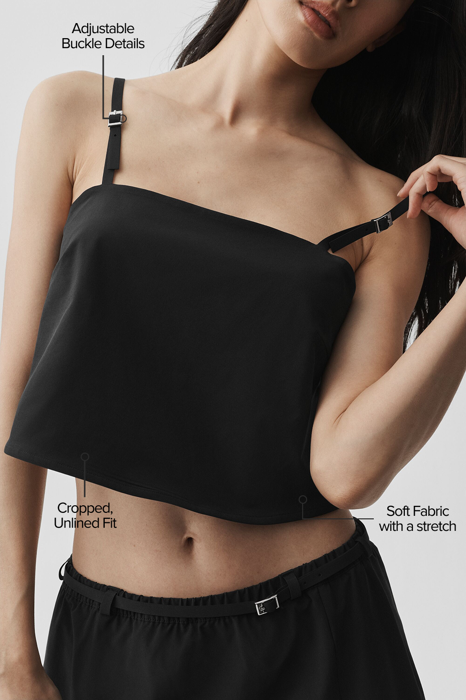 Cropped Connection Tank - Black image 2