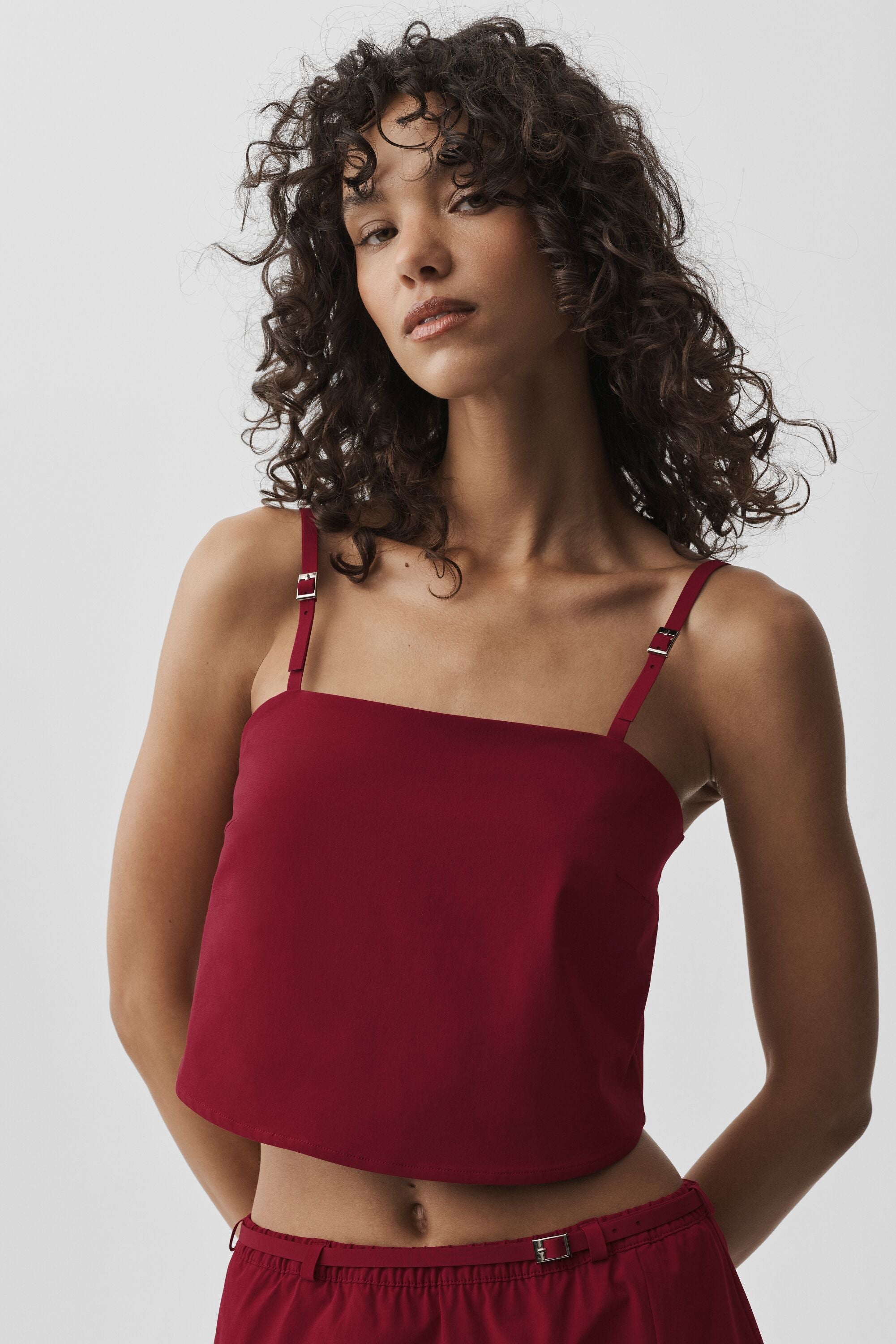 Cropped Connection Tank - Summer Romance Red image 3