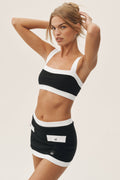 Cotton Cashmere Capri Dream Bra - Black/White image 1
