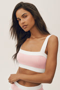 Cotton Cashmere Capri Dream Bra - Sundrenched Pink/White image 1