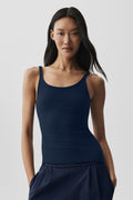 Ribbed Adore Tank - Navy image 1