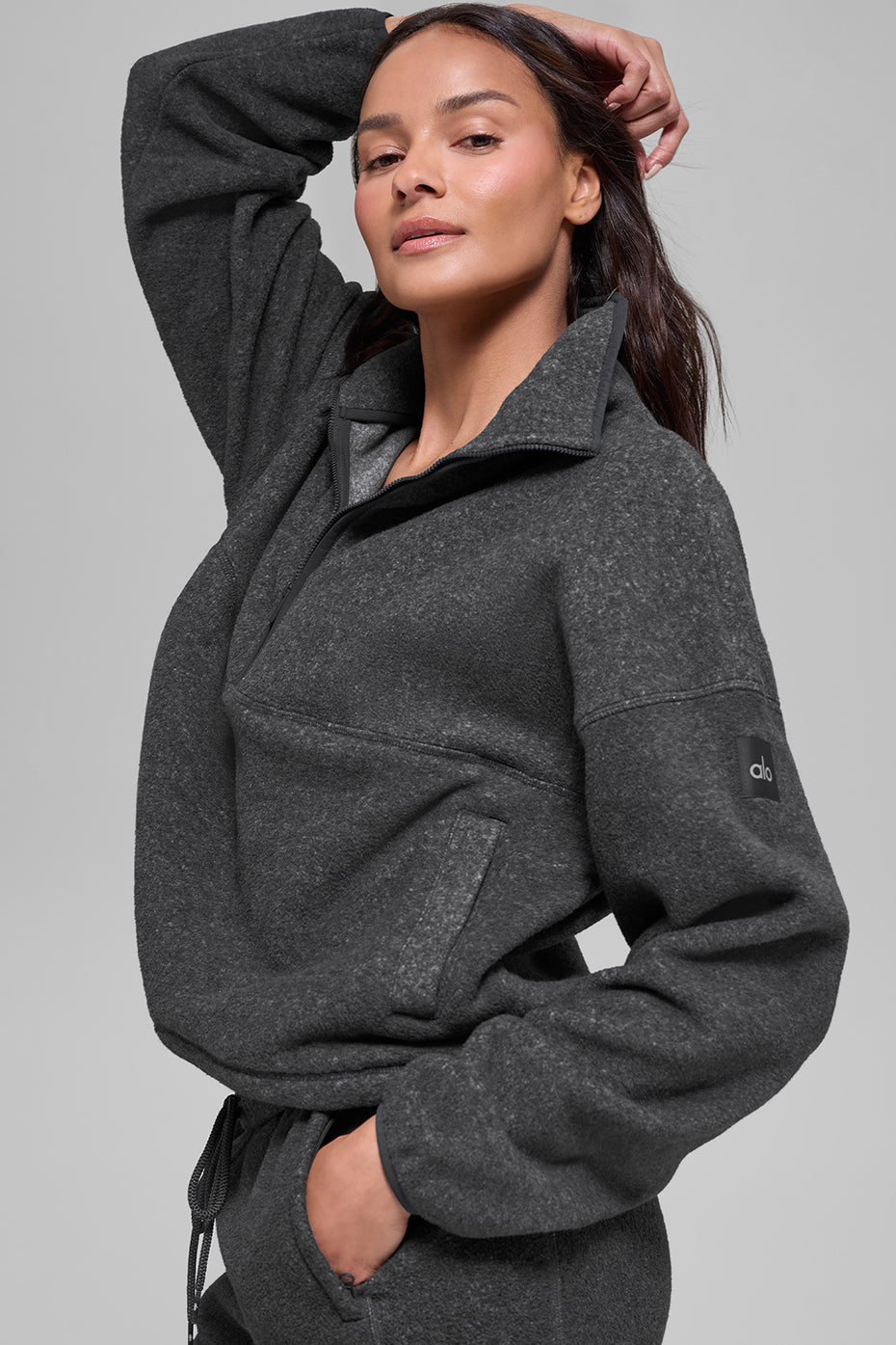 Polar Fleece Retreat Cover Up - Dark Heather Grey image 1