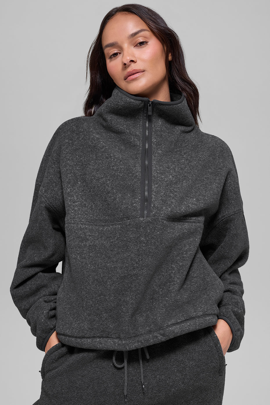 Polar Fleece Retreat Cover Up - Dark Heather Grey image 2