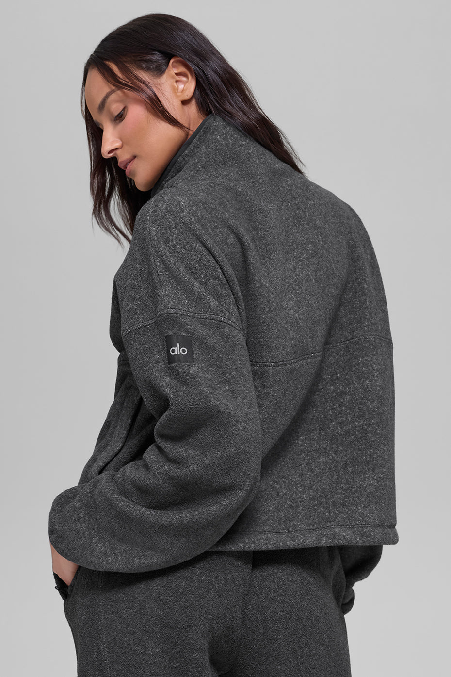 Polar Fleece Retreat Cover Up - Dark Heather Grey image 3