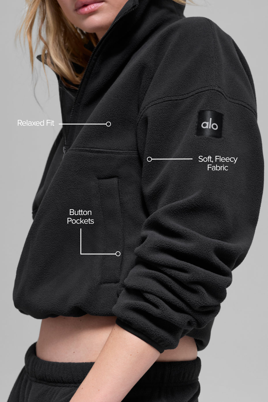 Polar Fleece Retreat Cover Up - Black image 2