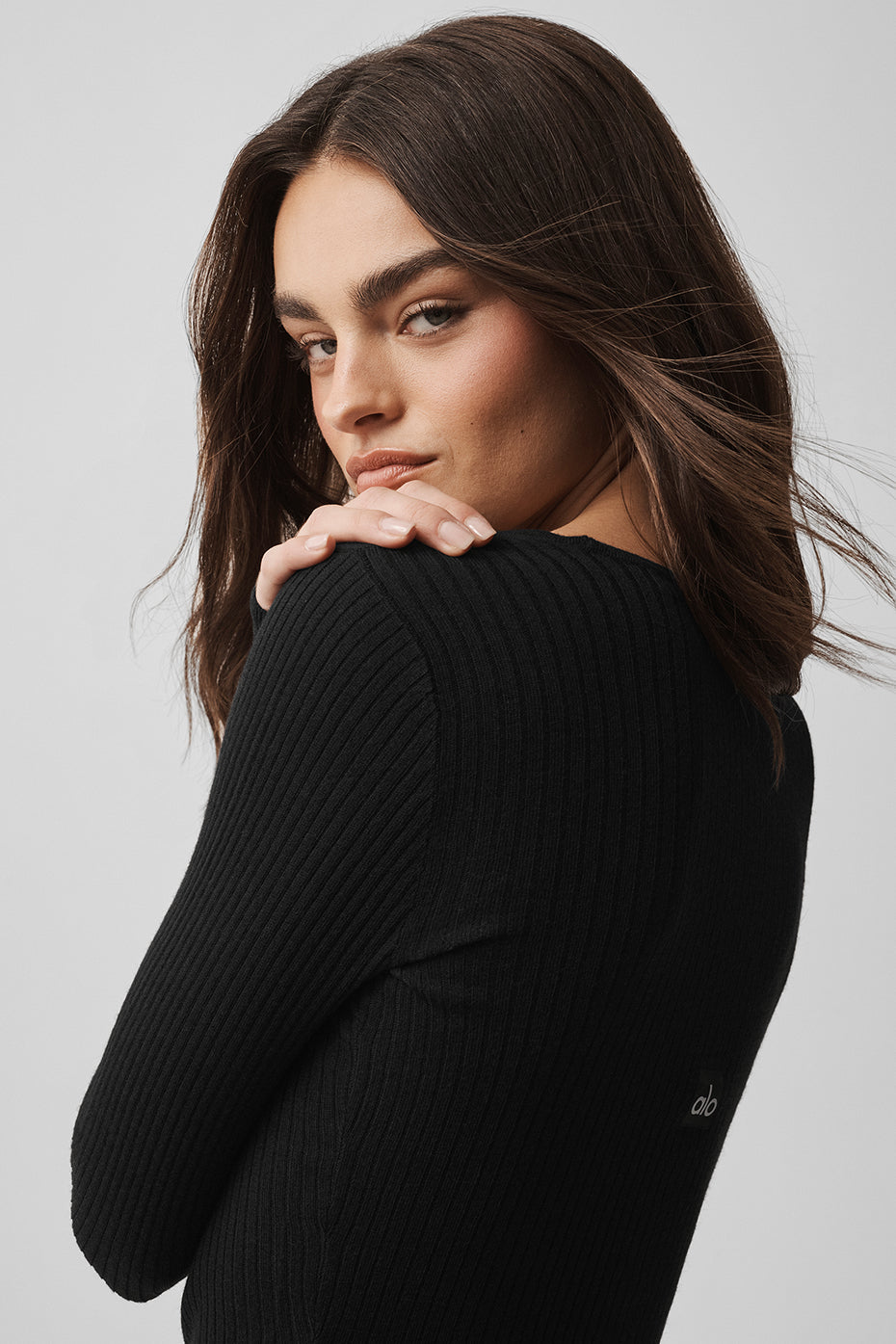 Sweater Knit Unwind Long Sleeve - Black image 3