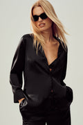 Silk Luminous Button Up - Black image 1