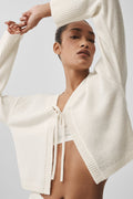 Wool Cashmere New Class Tie Cardigan - Ivory image 1