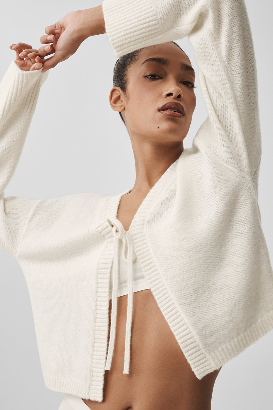 Wool Cashmere New Class Tie Cardigan - Ivory image 1
