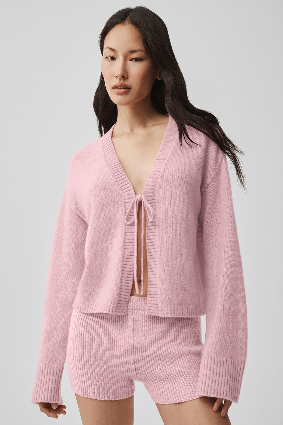 Wool Cashmere New Class Tie Cardigan - Vintage Pink image 3
