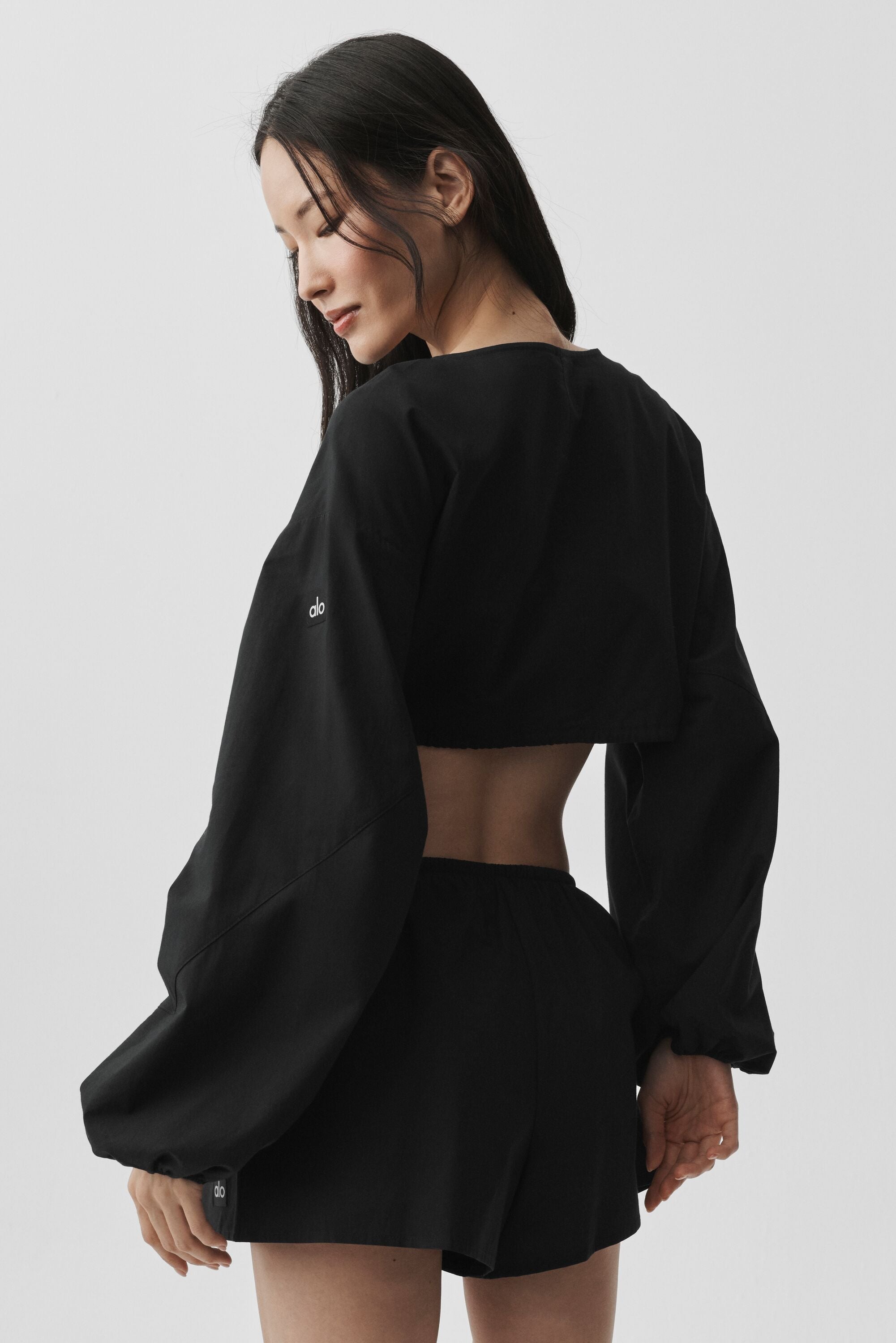 Cotton Cropped Real Deal Long Sleeve - Black image 3
