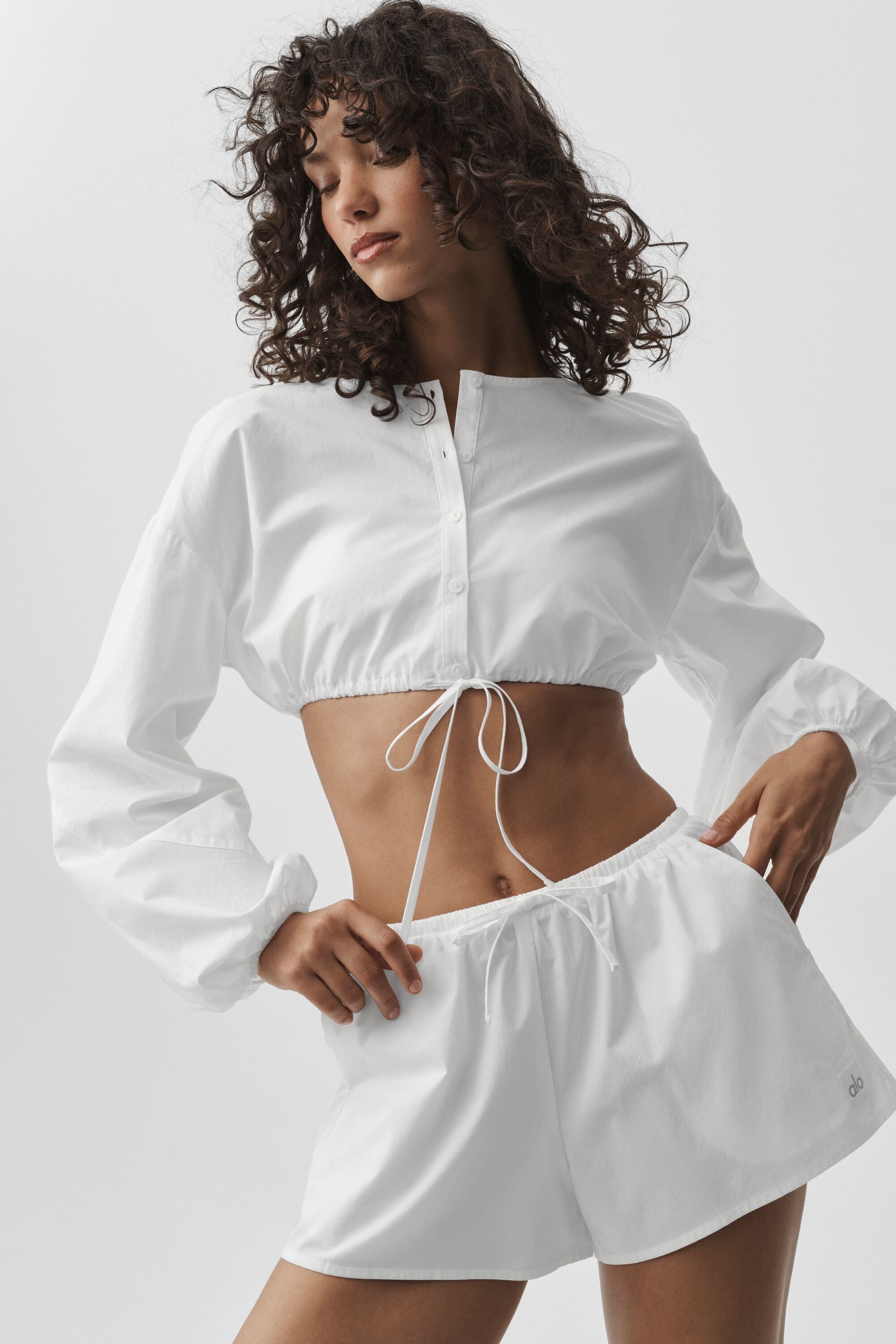 Cotton Cropped Real Deal Long Sleeve - White image 1