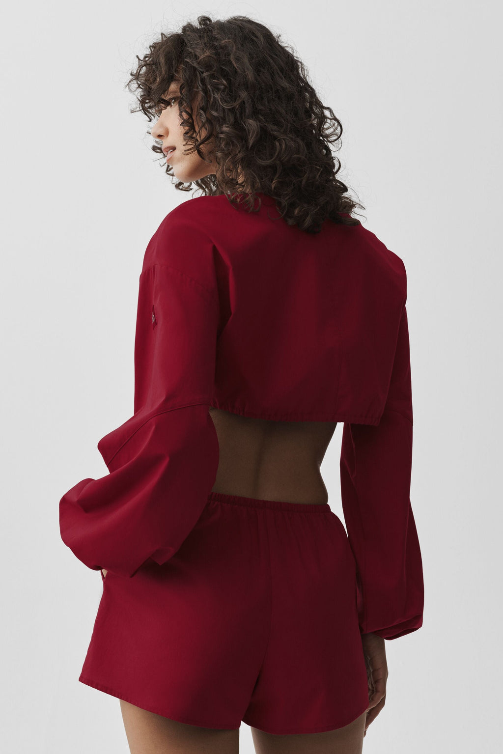 Cotton Cropped Real Deal Long Sleeve - Summer Romance Red image 2