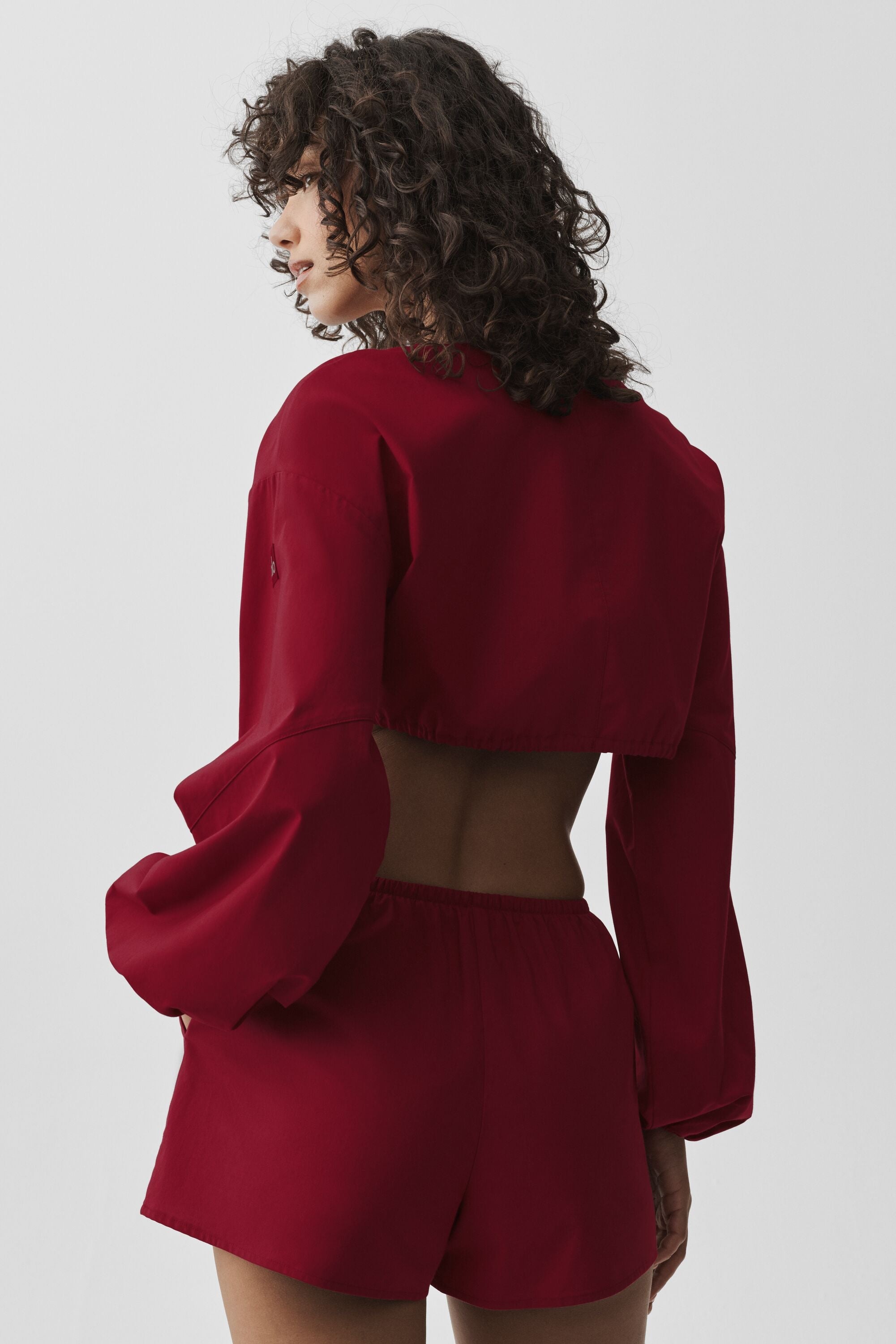 Cotton Cropped Real Deal Long Sleeve - Summer Romance Red image 2