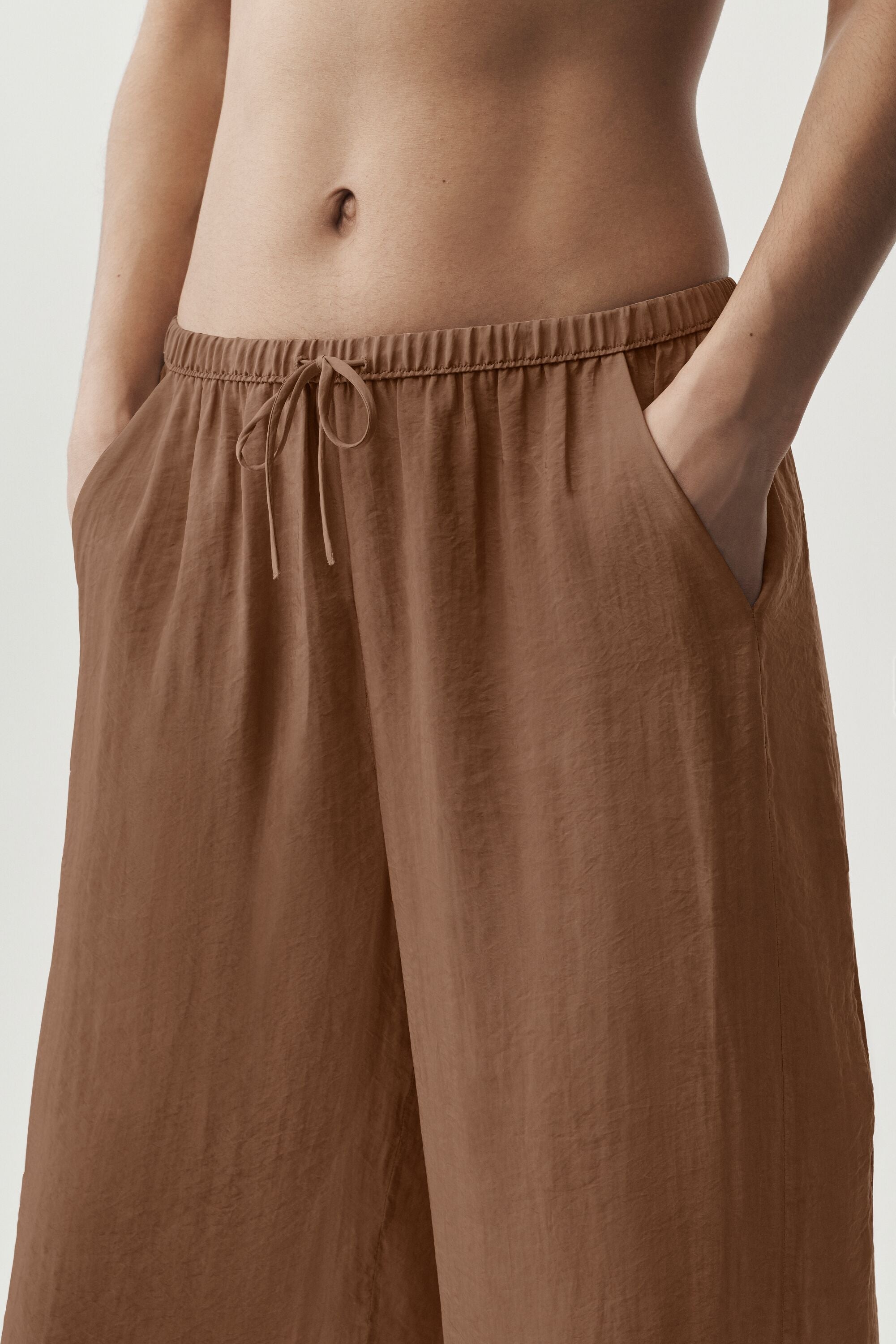 Semi-Sheer Golden Hour High-Waist Straight Leg Pant - Sun Kissed Brown image 2