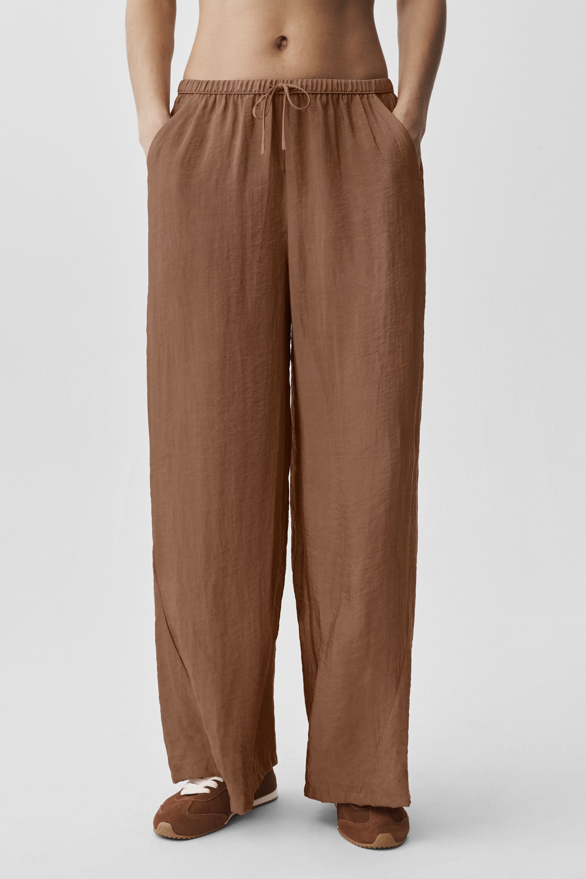 Semi-Sheer Golden Hour High-Waist Straight Leg Pant - Sun Kissed Brown image 3