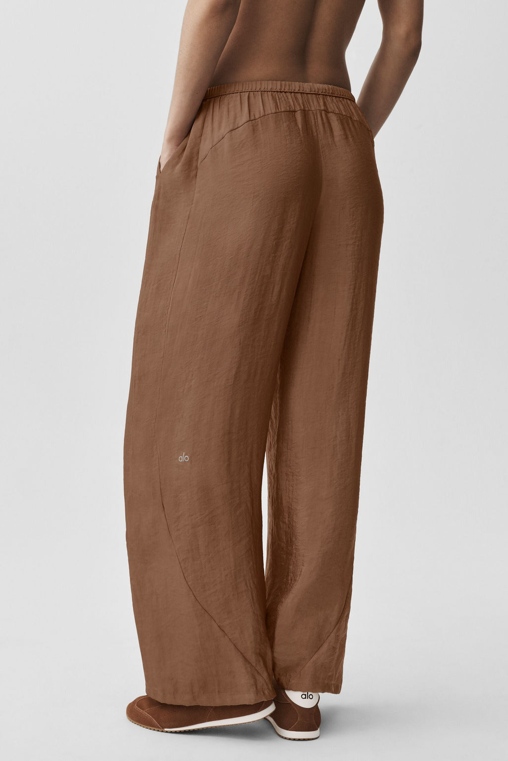 Semi-Sheer Golden Hour High-Waist Straight Leg Pant - Sun Kissed Brown image 4