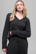 Wool Cashmere New Class Oversized V-Neck Sweater - Black image 1