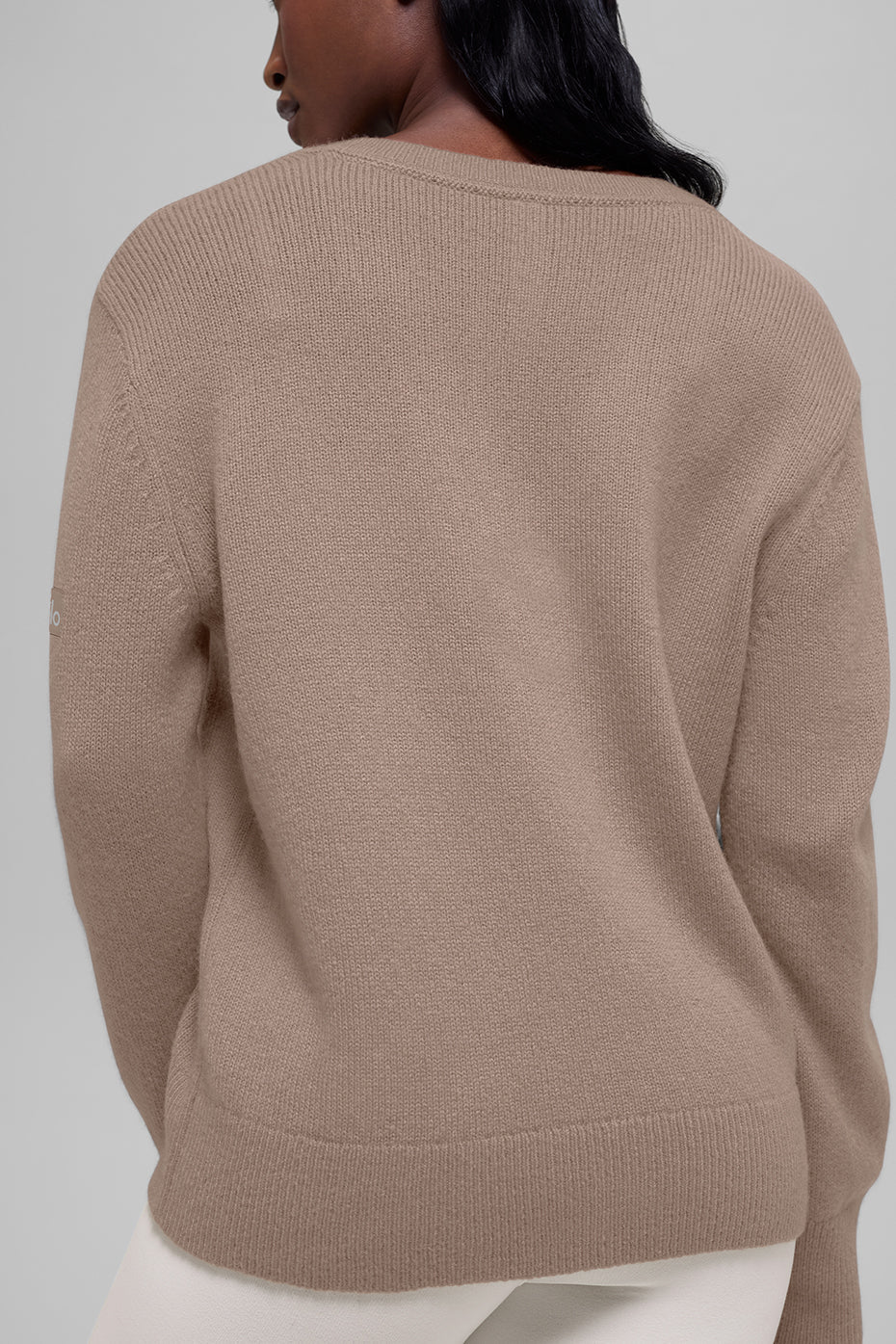 Wool Cashmere New Class Oversized V-Neck Sweater - Chai Latte image 2