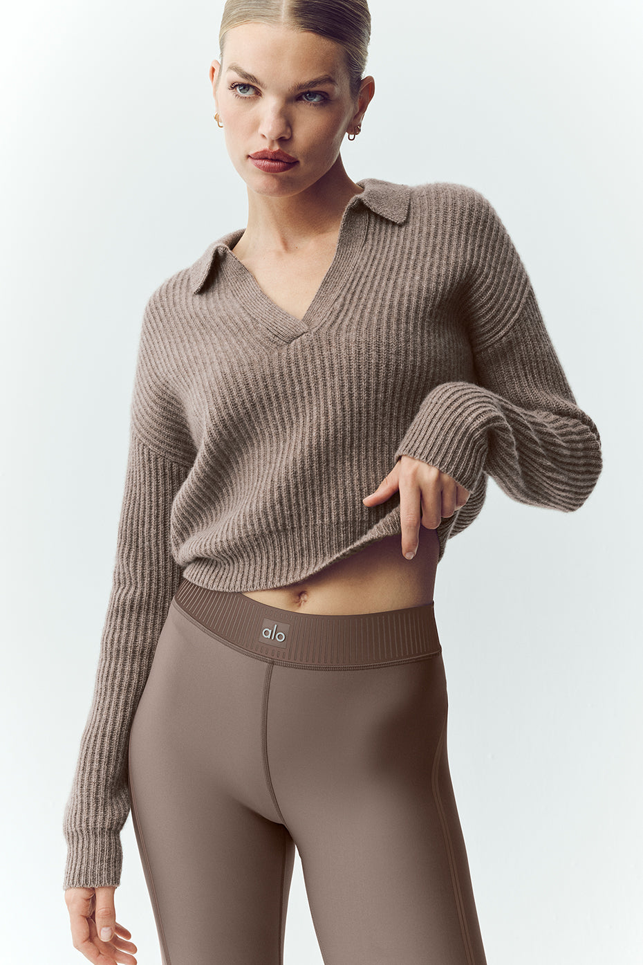 Cashmere Northstar Polo - Alpine Cocoa Heather image 1