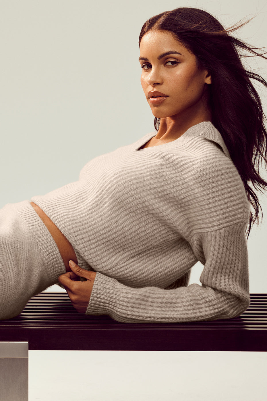 Cashmere Northstar Polo - Oat Heather image 3