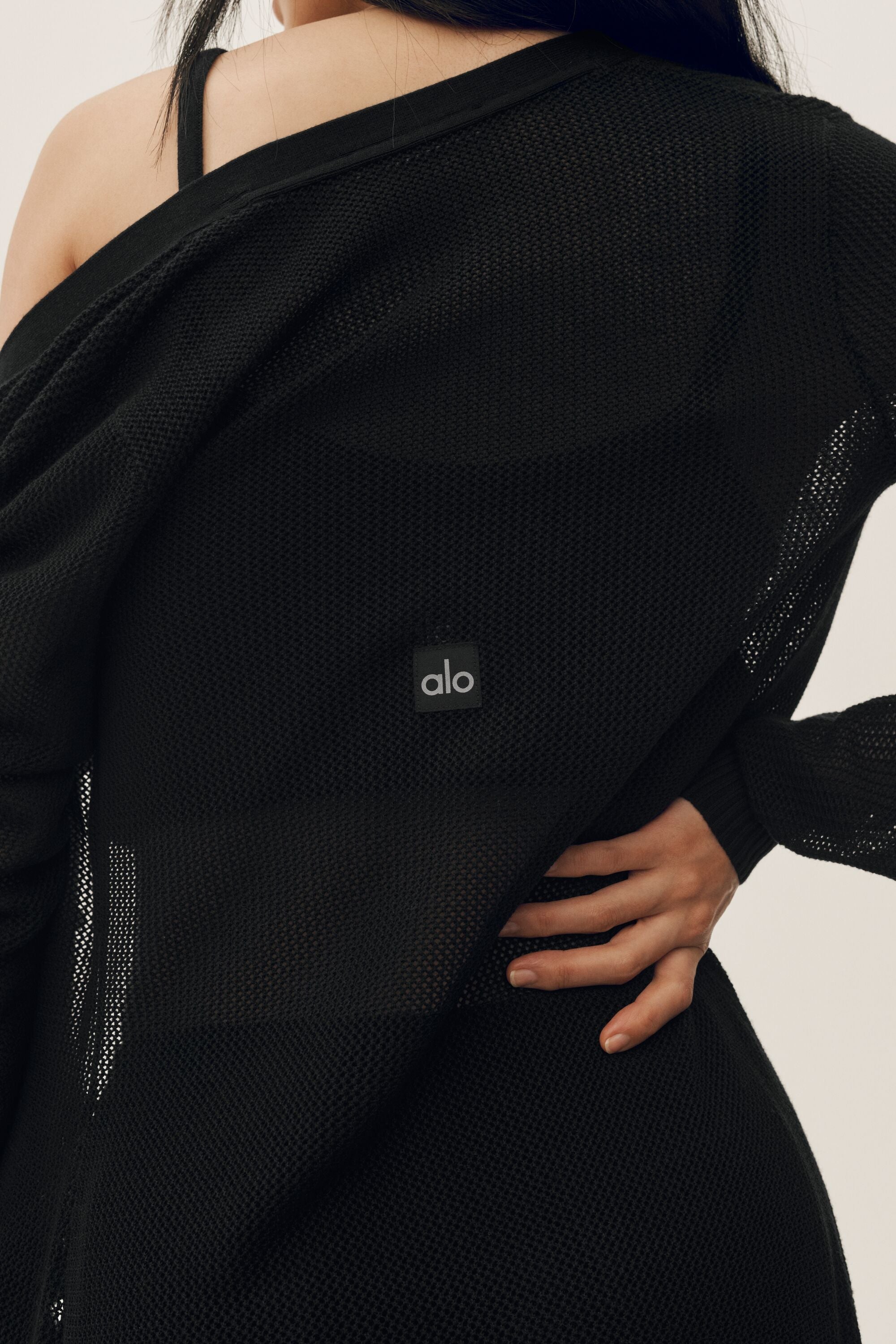 Silk Cashmere Heatwave Long Cardigan - Black image 4