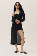 Silk Cashmere Heatwave Long Cardigan - Black image 1