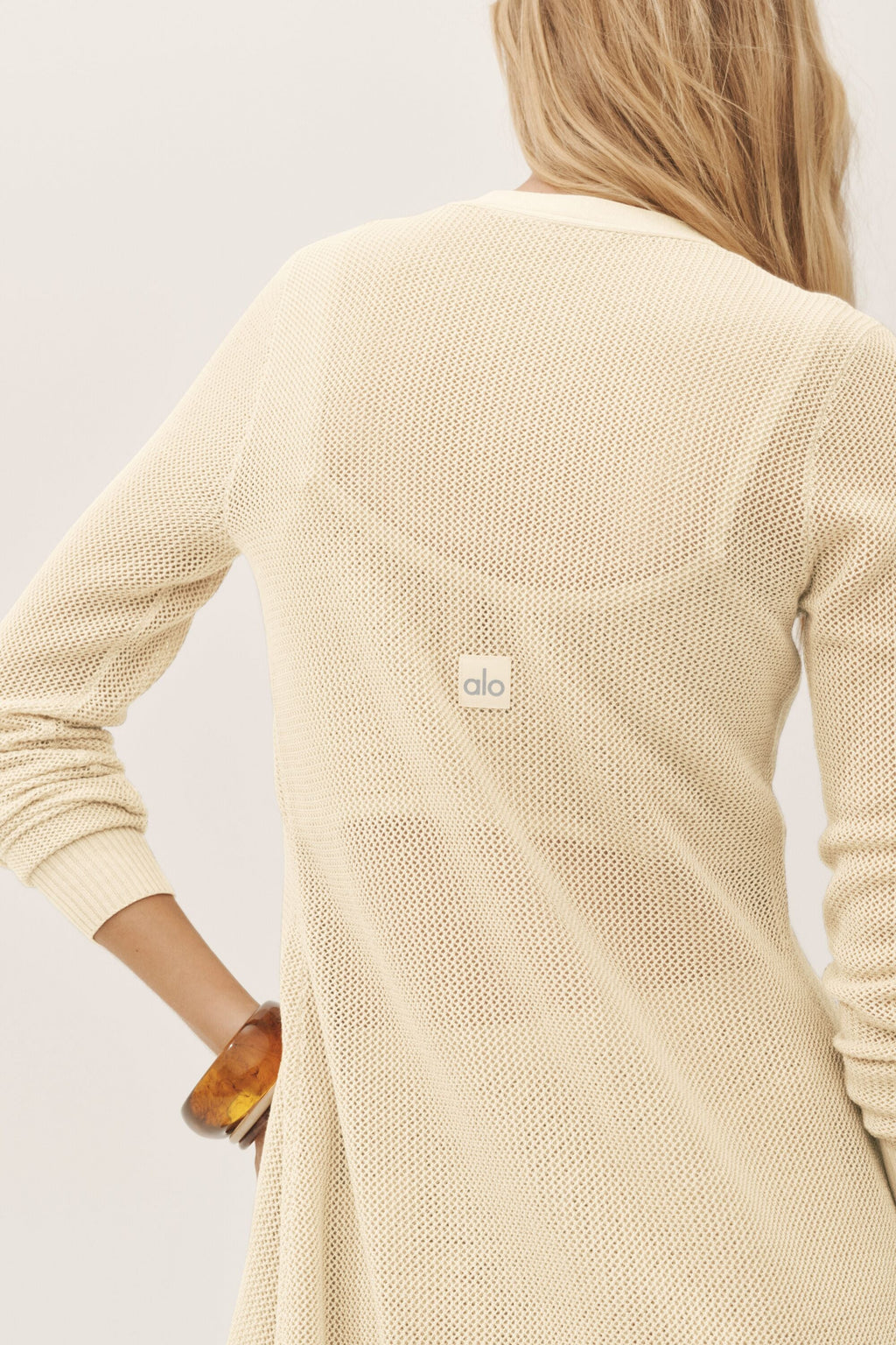 Silk Cashmere Heatwave Long Cardigan - Sandy Beige image 3