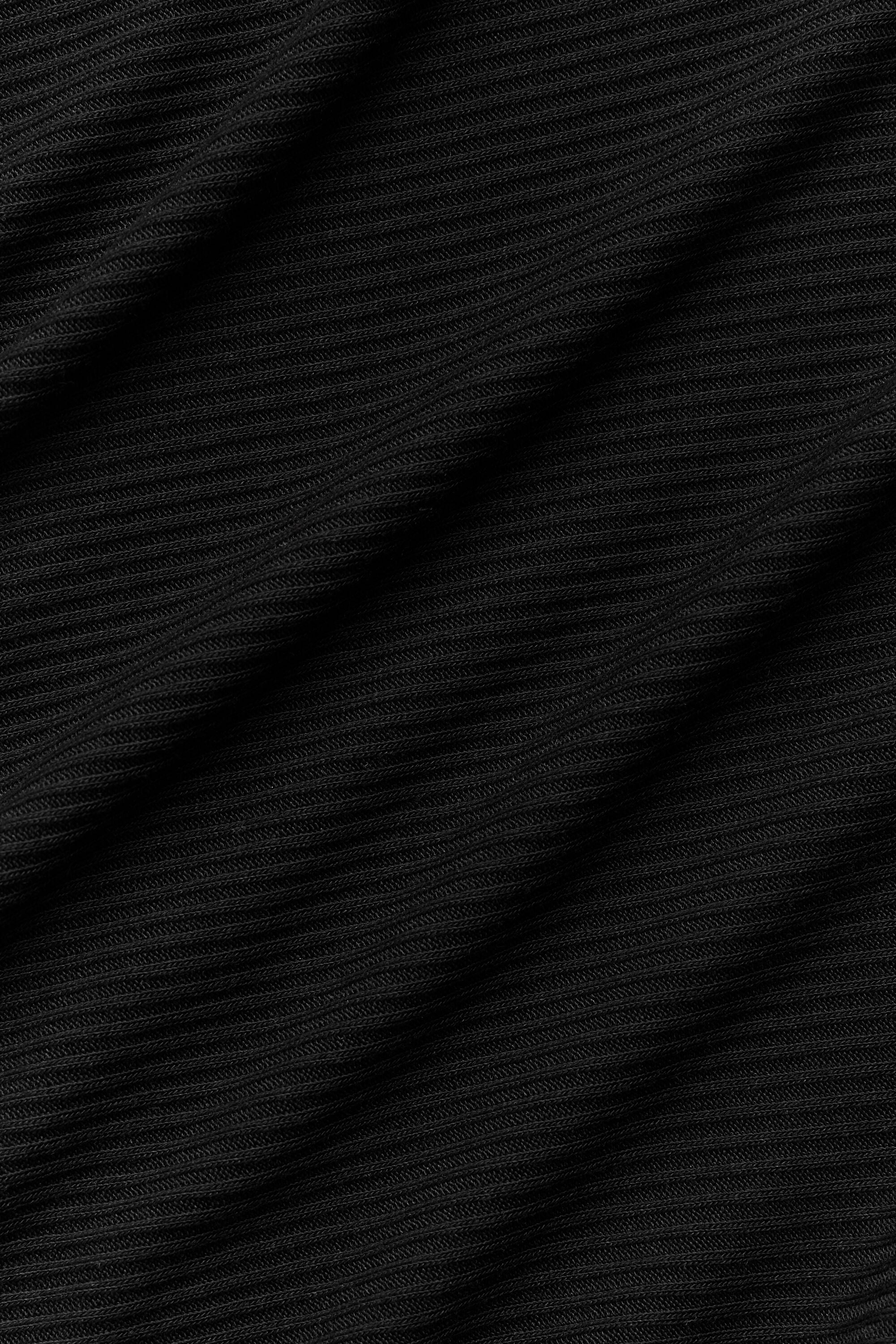 Ribbed Cropped Whisper Cardigan - Black image 7
