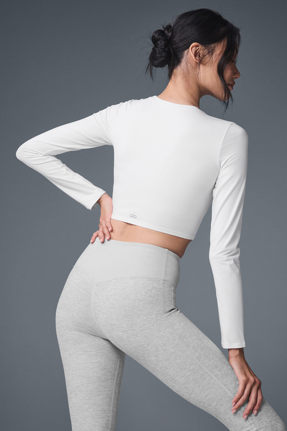Alosoft Crop Finesse Long Sleeve - White image 2
