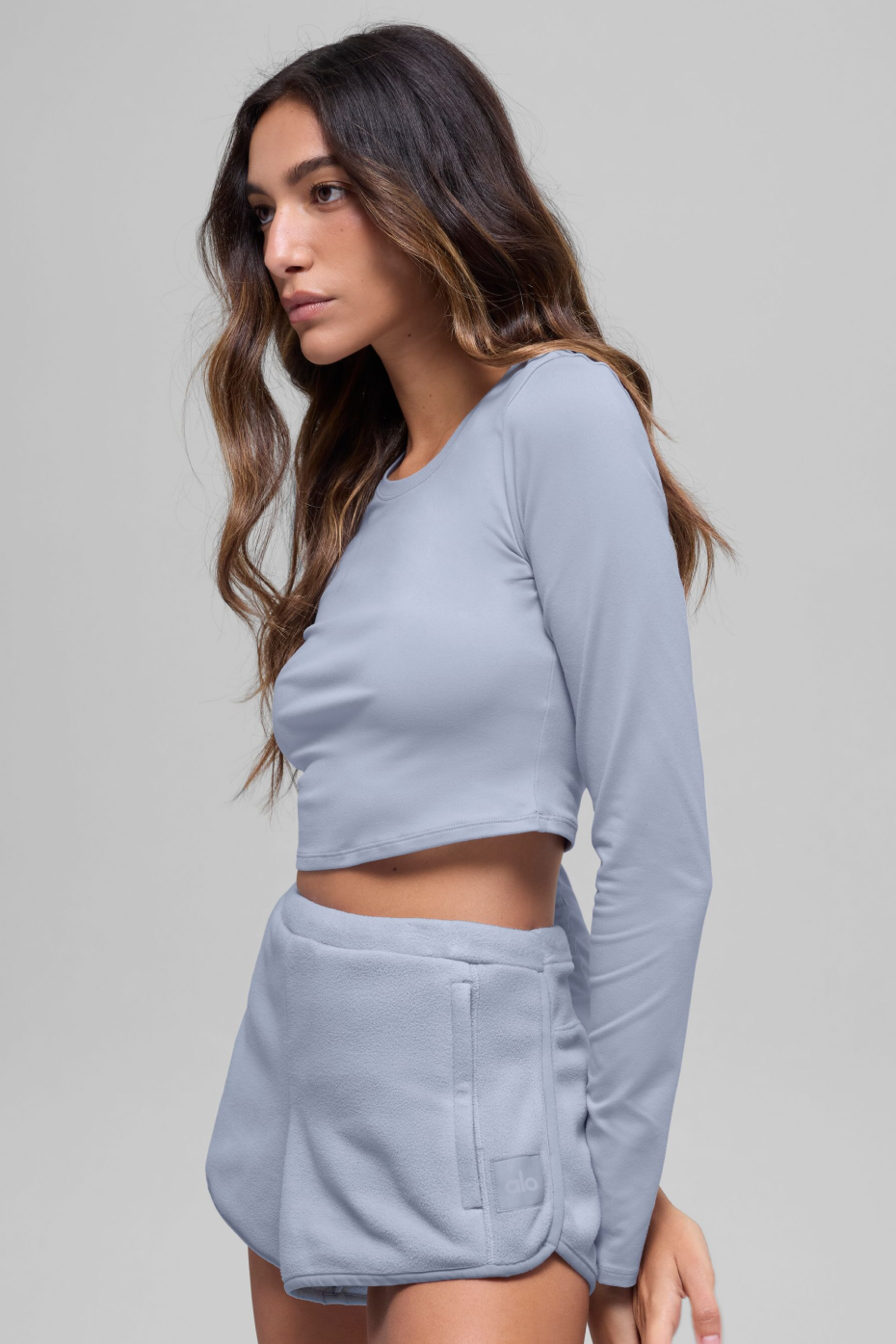 Alosoft Crop Finesse Long Sleeve - Winter Frost image 4