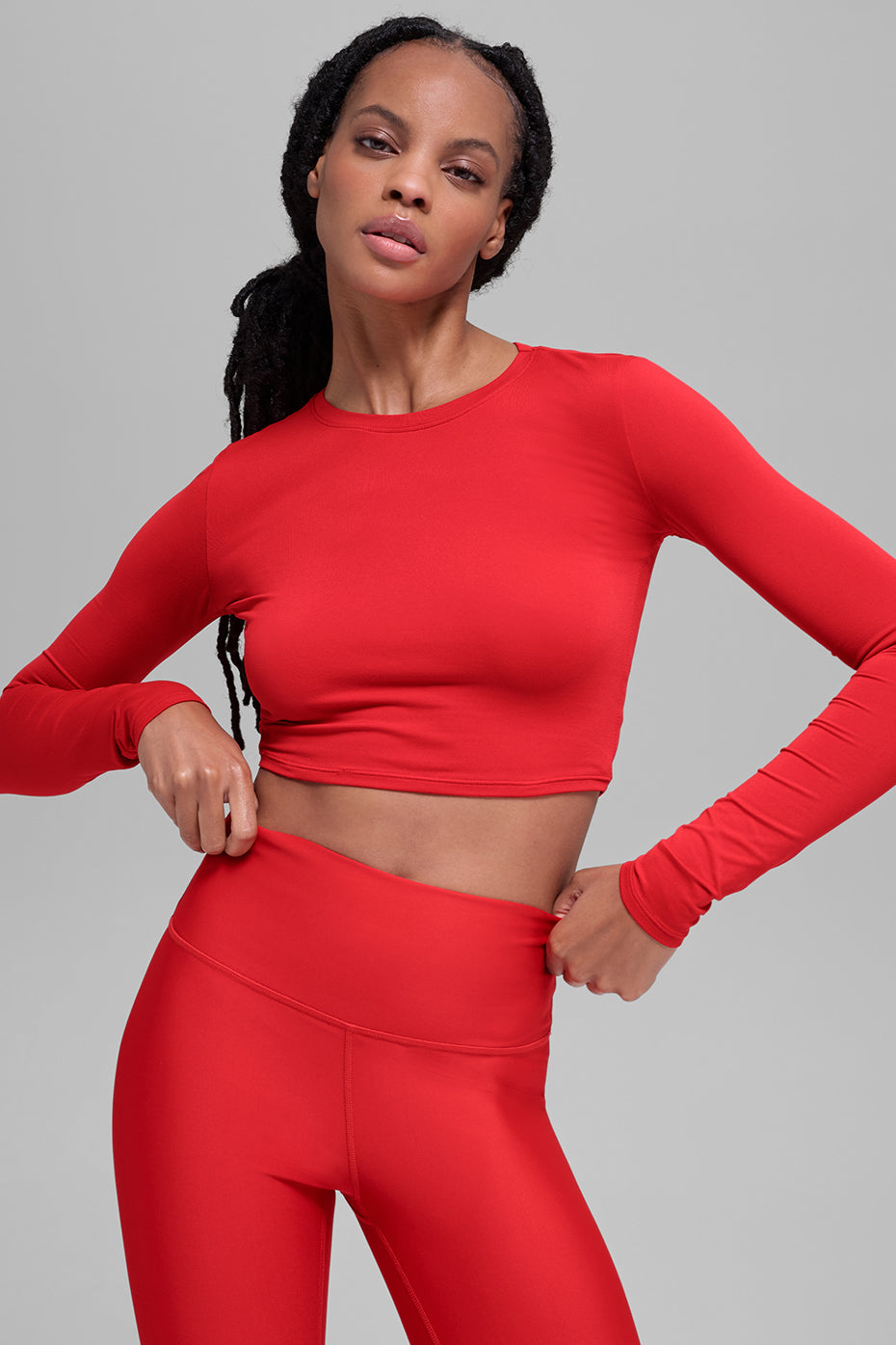 Alosoft Crop Finesse Long Sleeve - Bright Red image 1