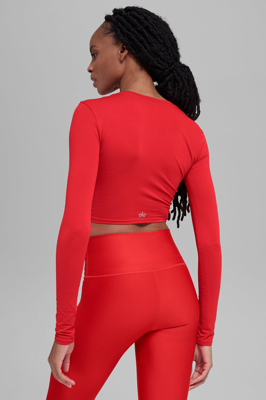 Alosoft Crop Finesse Long Sleeve - Bright Red image 2
