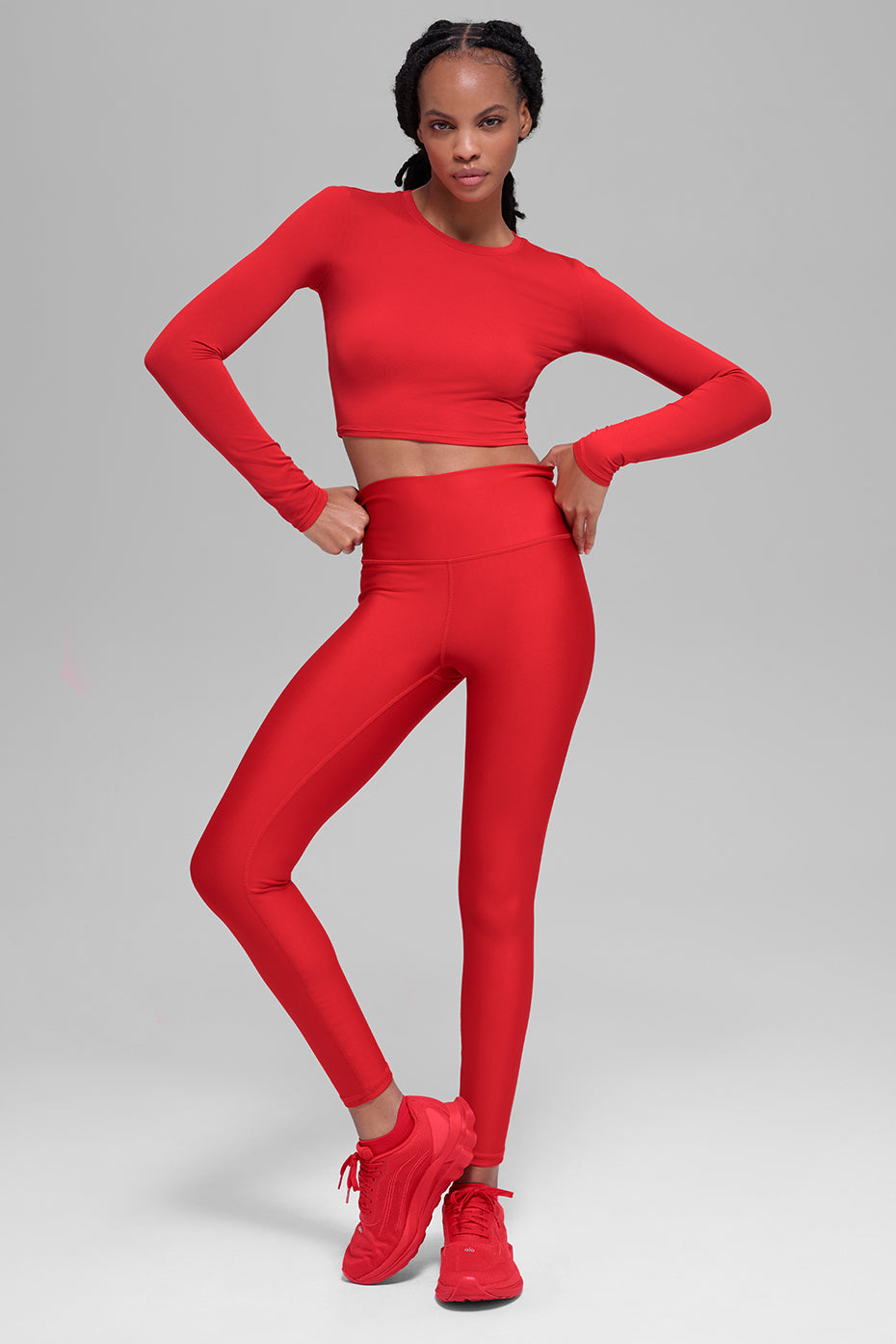 Alosoft Crop Finesse Long Sleeve - Bright Red image 4