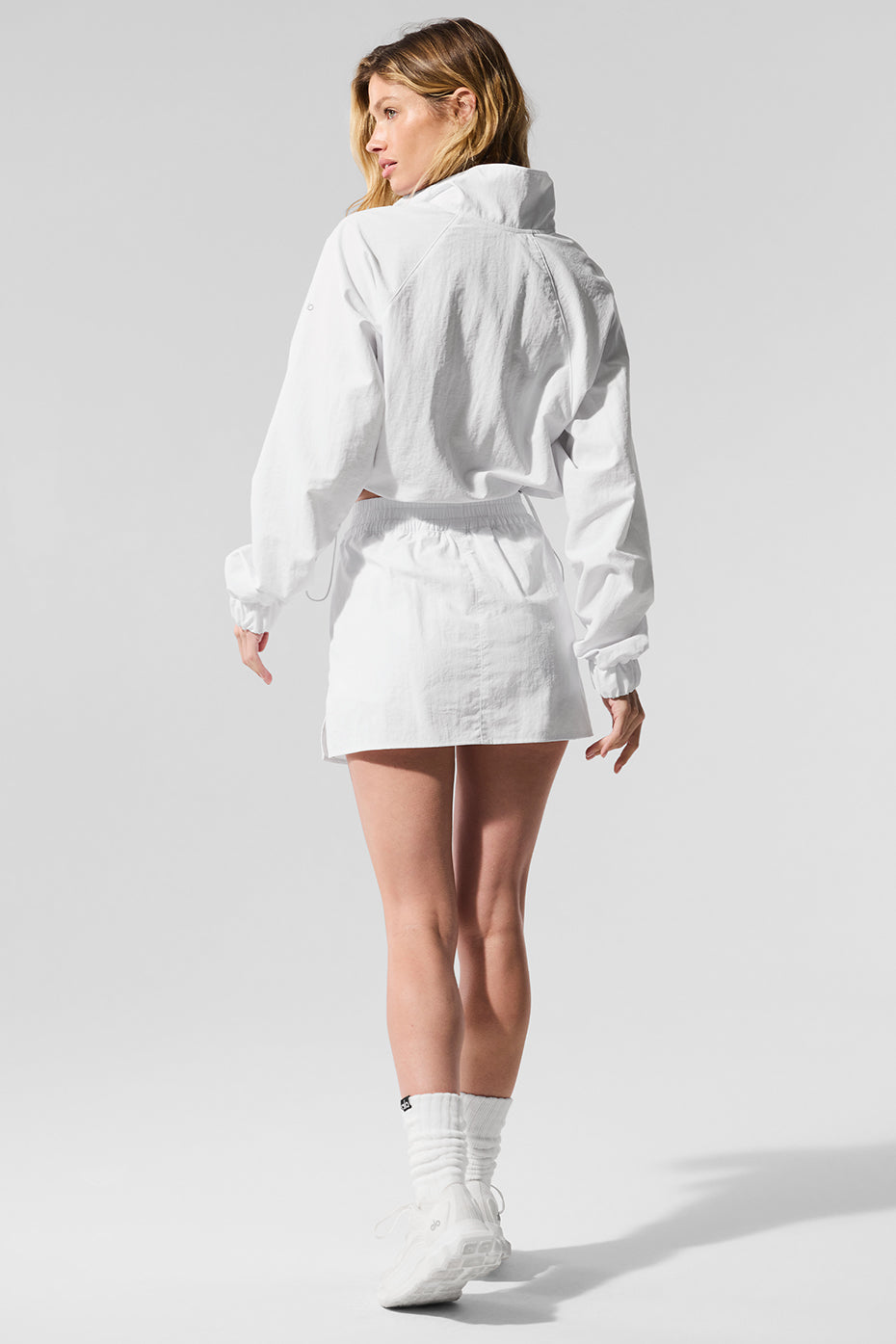 Cropped 1/4 Zip Alumni Pullover - White image 4