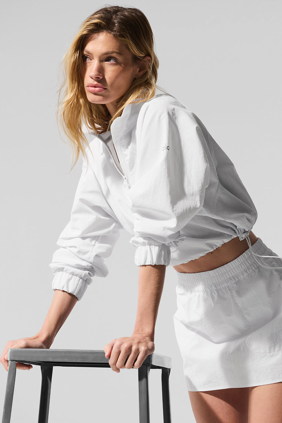 Cropped 1/4 Zip Alumni Pullover - White image 5