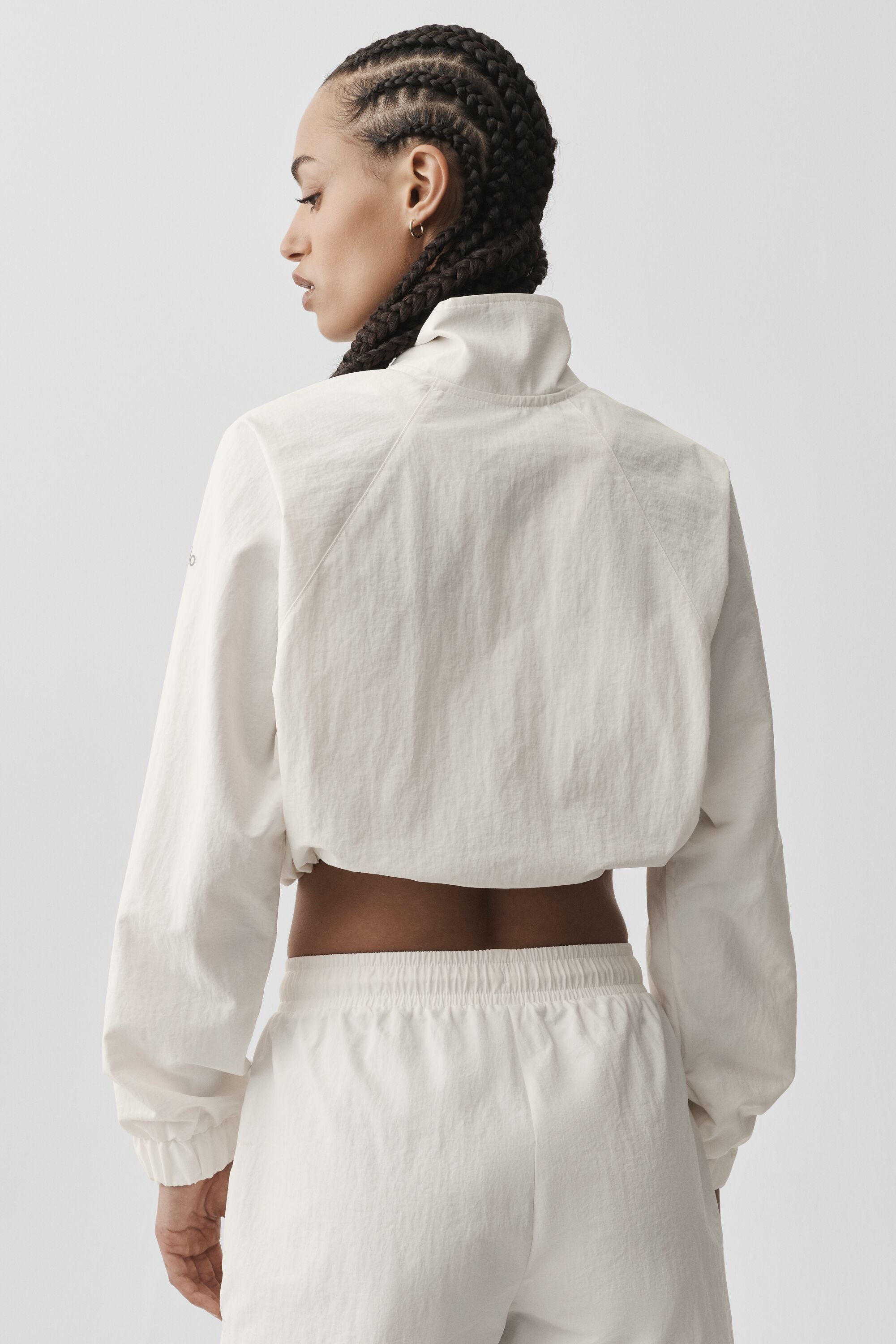 Cropped 1/4 Zip Alumni Pullover - Ivory image 3