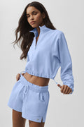 Cropped 1/4 Zip Alumni Pullover - Light Provence Blue image 1